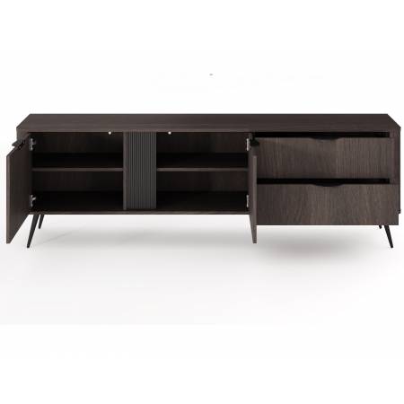 Szafka pod telewizor 195 cm ryflowana listwa VIRGO dąb dunin + czarny